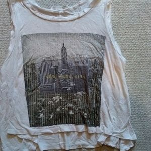 New York cropped tank top
